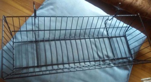 6 gridwall slatwall wire baskets: double slopping black basket 24 l x 10 d x 5 h for sale