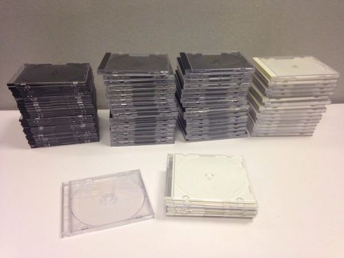 Lot of 90 single disk mixed black/white, thick/thin empty cd/dvd jewel cases for sale
