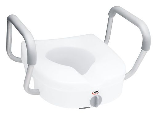 Carex Health Brands Fgb30300 5&#034; E-Z Lock Raised Toilet Seat With Armrests