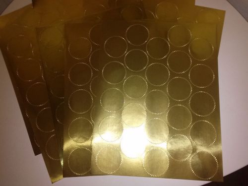 200 - GOLD FOIL SEALS - SPECIAL BUY - 2&#034; SERRATED - $2.69 SHIPPING