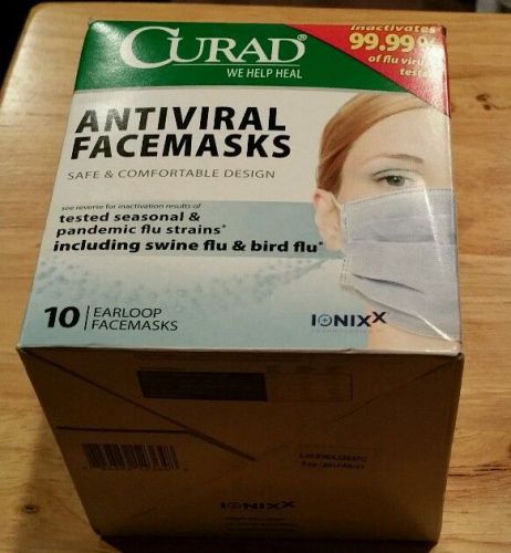 Curad Antiviral Face Mask, 10 Count, New