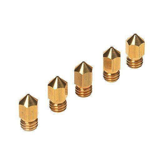 Kamo 3D Printing Supplies 5PCS 3D Printer 0.4mm Extruder Brass Nozzle Print Head