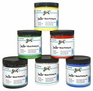 True Flow Water Soluble Block Printing Inks, Assorted Colors, Set of 6 -