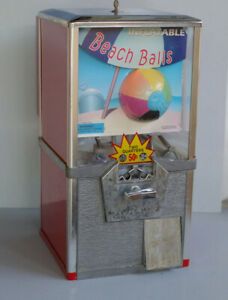 NORTHWESTERN 50c Small BEACH BALL Capsule Vending Machine Florida  toy gum