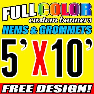 Custom 16oz Vinyl Banner 5&#039; x 10&#039; FT Outdoor Personalized Advertising Flex Signs
