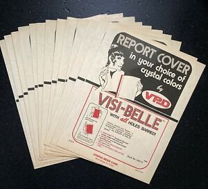 14 Vintage Visi-Belle Report Document Art Covers NOS Scrapbooking Crafts Office