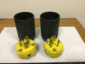 Qty (2) Pass &amp; Seymour L520P Turn Lock Plugs, 25A, 250V