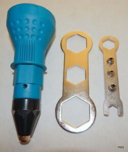 Drill Chuck Rivet Adapter w/ Wrenches M3-M4-M5-M6
