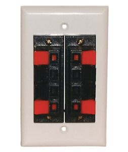 Philmore 75-678 - Speaker Wall Plate - 2x 4 Position Terminals - New in Package!