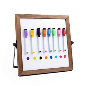 Desktop Dry Erase Board Personal Whiteboard with Stand! 11 x 11&#034; Double-Sided 8