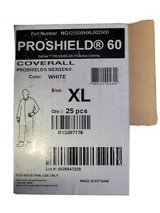 1 Case 25 Each XL DuPont Proshield 60/NexGen Coverall DPPNG120SWHLG00