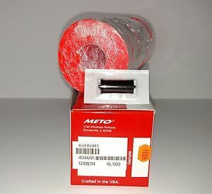 METO LABELS - to suit  5.16  1 Line Pricegun  Fluro Red  16500 + ink roller
