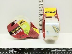 Scotch Sure Start Shipping Packaging Tape with Dispenser, 1.88 Inches 2-Pack