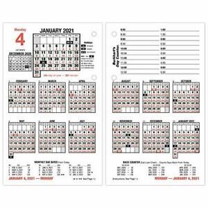 2021 Daily Desk Calendar Refill by AT-A-GLANCE 4-1/2&#034; x 7-3/8&#034; Loose-Leaf E71...