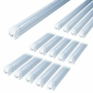 V- SHAPE 8FT INTEGREATED LED 6500K Shop Light T8 Linkable Ceiling  Fixture 72W