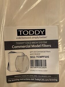 Toddy Cold Brew System Commercial Model 50 Filters &amp; 1 Strainer (TCMPF50S)