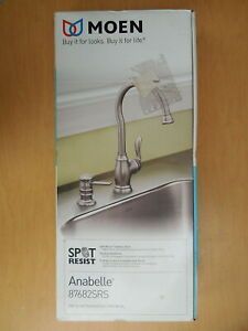 NEW Moen Anabelle #87682SRS Stainless 1-Handle High Arc Single Mount Bar Faucet