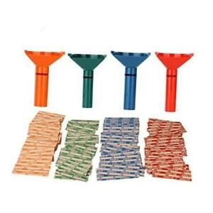 Coin Counters &amp; Coin Sorters Tubes Bundle of 4 Color-Coded Coin Tubes and 100
