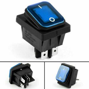 1 RLEIL RL2-102 Waterproof IP65 Car Rocker Switch 4Pin 125/250VAC Blue S3