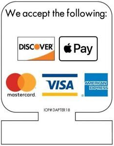 5 LOGO CREDIT CARD STICKER Terminal Flag - Apple Pay (Single Sided) 5 Logo Flag