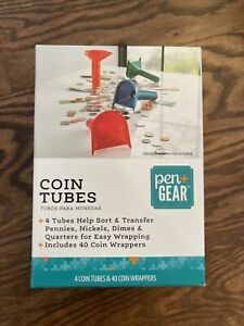 4 Coin Tubes And 40 Coin Wrappers By Pen + Gear 0812376011555