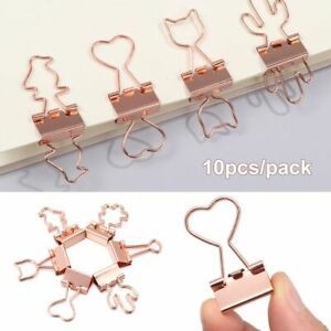 Stationery Mini Cat Heart Cactus Paper Clip Metal Binder Clips Office Supplies