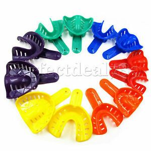 Dental Ortho Impression Trays Perforated Disposable For Child/Adult(12/Bag)Mixed