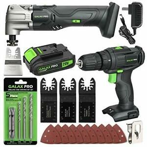 GALAX PRO Max 20V Cordless Combo Kit, 2-Speed Electric Drill, 1.3A Oscillating