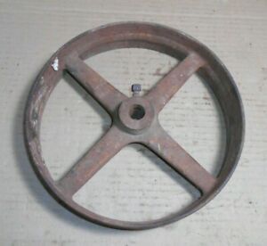 flat belt pulley 9-3/4&#034; 2-1/4&#034; rim and 3/4&#034; bore  grinder pump hit miss engine