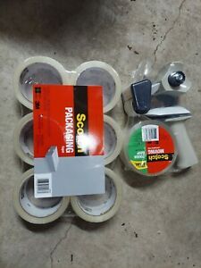 3M Scotch Tape Gun Dispenser with 7 rolls of packaging tape