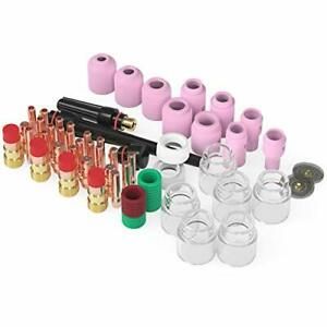 TIG Welding Torch Stubby Gas Lens #12 Pyrex Glass Cup Kit For WP-17/18/26 71PCS