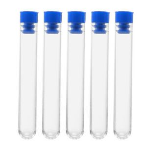20 Pcs Centrifuge Test Tubes Round Bottom Polystyrene with Blue Cap 16  100mm