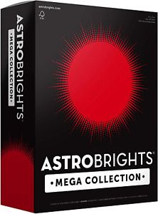 Astrobrights Mega Collection, Colored Cardstock, Ultra Red, 320 Sheets, 65 gsm,