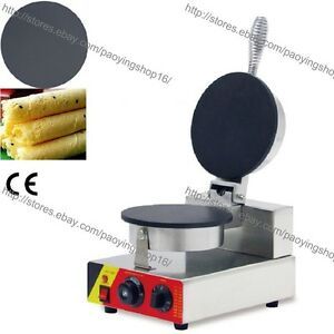 Commercial Nonstick Electric 21cm Egg Biscuit Roll Maker Machine Baker Mold Iron