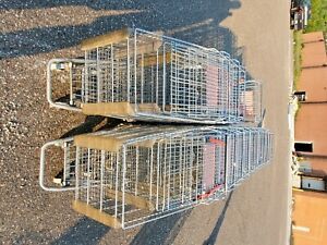 Shopping carts large metal lot of 22 steel discount store fixtures grocery buggy