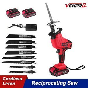 21V Cordless Reciprocating Saw With Battery &amp;Charger Recip Sabre Tool + 8 Blades