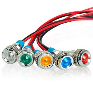 Gasher 12V/24V/110V 20mA Energy Saving Indicator Light Mounting Hole Size Green