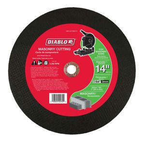 DIABLO Masonry Chop Saw Disc 14 in. Dia x 1 in. Arbor Size 36-Grit (1-Pack)