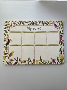Weekly Desk Pad &amp; Planner - Jungle Birds Design - Recyclable Paper