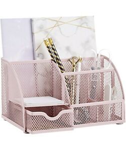Annova Mesh Desk / Office Organizer 7 Compartments Pink