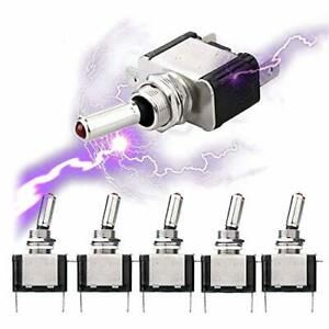 5pcs SPST LED Lighted Rocker Toggle Switch Linkstyle Marine Toggle Switch  On Of