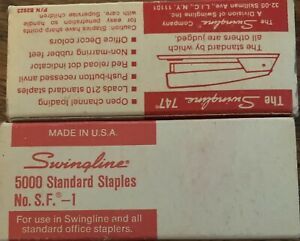 Lot 2 Vintage NOS SWINGLINE 747 STAPLES No. SF-1  5000 Staples/Box Made In USA