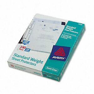 Avery 75536 Top-Load Polypropylene Sheet Protectors  Letter  Semi-Clear  100/box