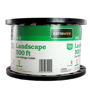 Cerowire Landscape Wire 500 ft. 14/2 Direct Burial Low Voltage Stranded Black