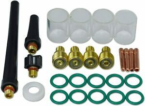 TIG Welding Equipment Gas Lens Collet Body 10 Pyrex Cup Kit DB SR WP 20 25 Torch