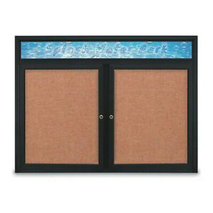 UNITED VISUAL PRODUCTS UV431H-BLACK-CINNABA Corkboard,Cinnabar/ Black,48&#034; x 36&#034;