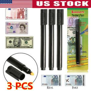 3 x Money Checker Currency Detector Counterfeit Marker Fake Banknotes Tester Pen