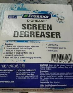 Franmar D-Grease Screen Printing Degreaser Step 4 - 1 Gallon