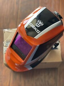 DEKOPRO Auto Darkening Solar Powered Welding Helmet-Orange