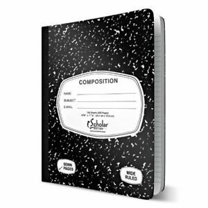iScholar Black and White Marble Composition Book, 100 Sheets (10100)